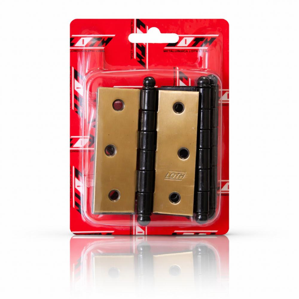 Dobradiça Pino Bola 3x2,5" - F.L.O. - Cartela Blister