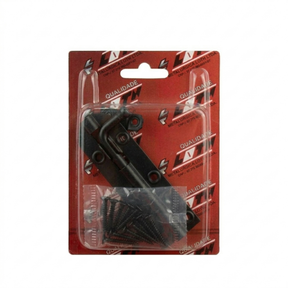 Ferrolho Fio Redondo Tipo Leve 5,0" - Cromatizado Preto -...