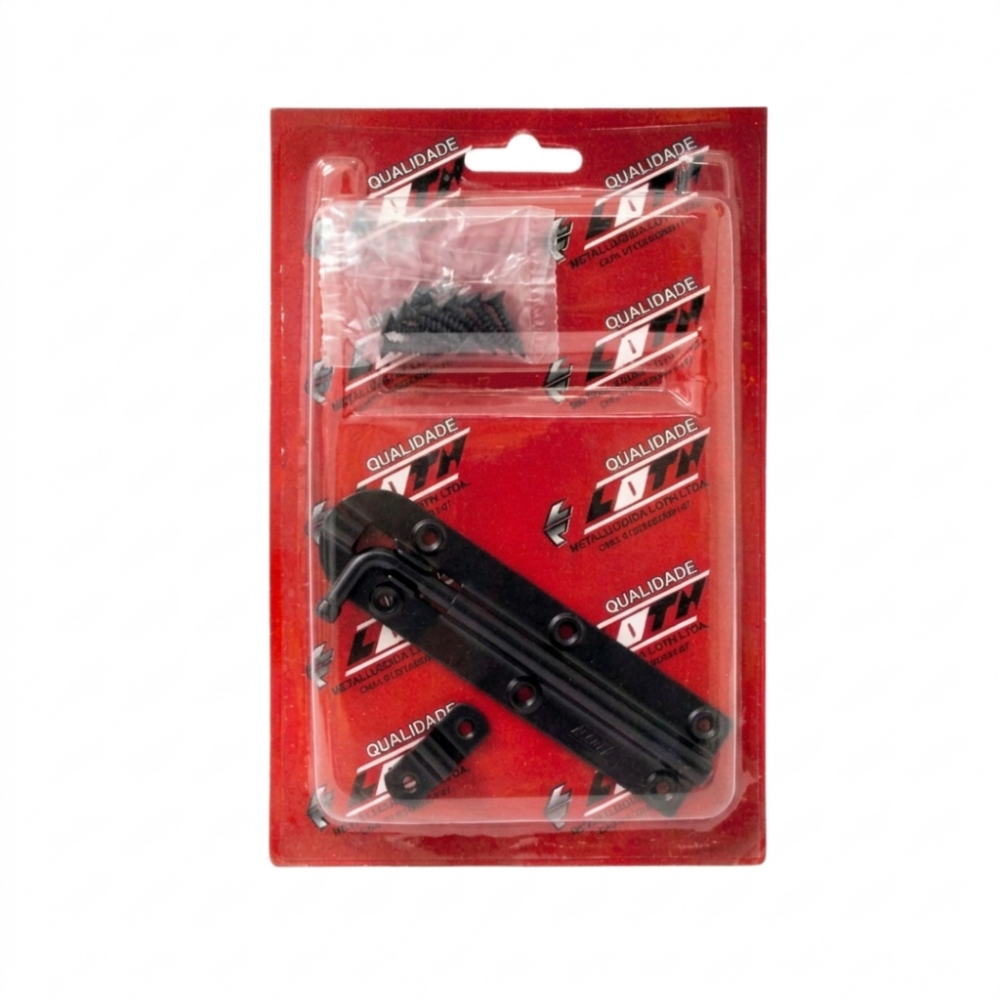 Ferrolho Fio Redondo Tipo Leve 6,0" - Cromatizado Preto -...