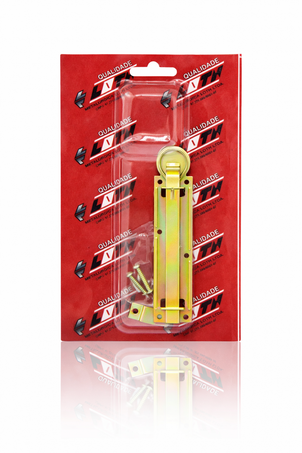 Ferrolho Chato Tipo Leve 6,0" - Bicromatizado - Cartela Blister